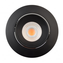 Spot rond à encastrer orientable Noir LED COB 7W