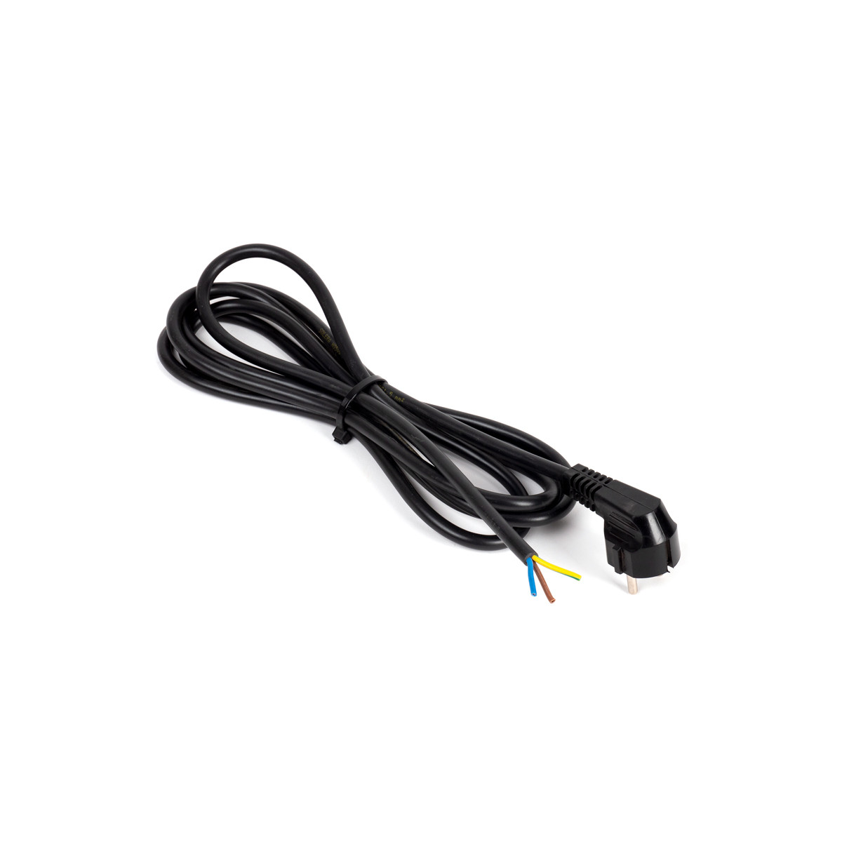 Cordon alimentation noir 3m avec câble de 3G1.5mm2 avec fiche 2P+T
