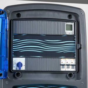 Coffret électrique piscine évolutif filtration + éclairage + traitement de l'eau OHMTEC