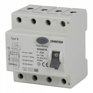 Interrupteur différentiel 3P+N 6kA, 40A type B