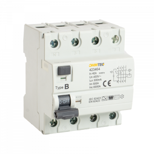 Interrupteur différentiel 3P+N 6kA, 40A 300mA type B