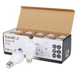 Lot de 10 Ampoules LED SMD E27 A60 9W Blanc chaud