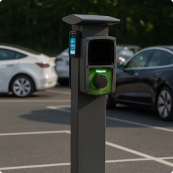 Borne de recharge véhicule électrique avec module de paiement par carte bancaire – 2 prises T2S 7,4 KW