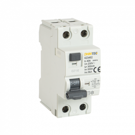 Interrupteur différentiel 1P+N 6kA 40A 300mA type B