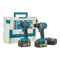 Pack Perceuse – visseuse + Visseuse à choc 18V BRUSHLESS